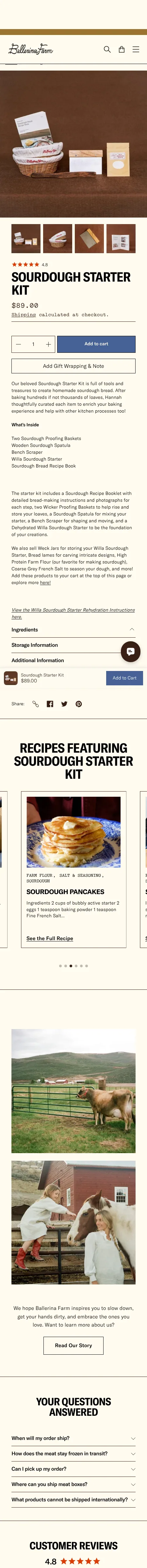 Ballerina Farm — Sourdough Starter Kit mobile