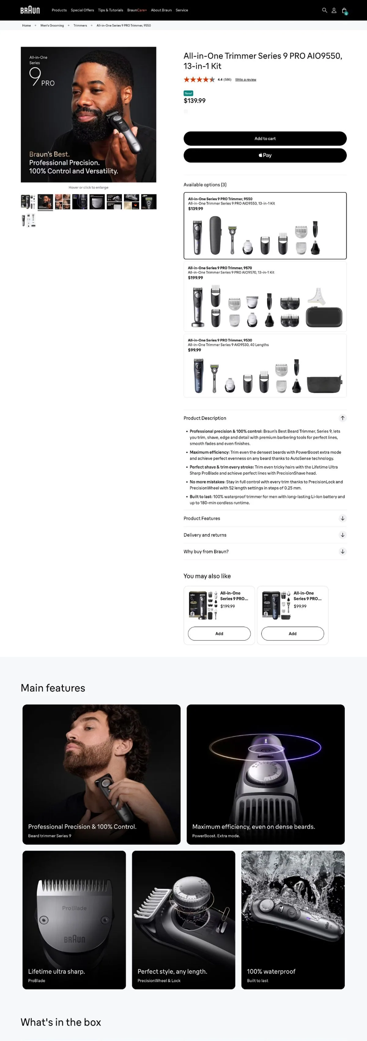 Braun — All-in-One Trimmer Series 9 PRO AIO9550, 13-in-1 Kit