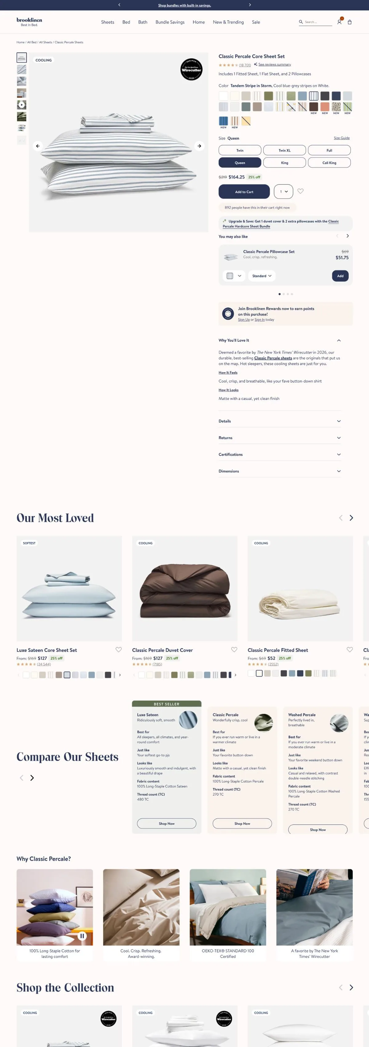 Brooklinen — Classic Percale Core Sheet Set