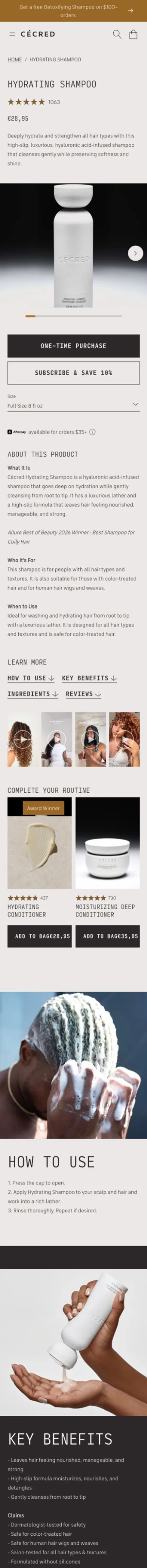 Cécred — Hydrating Shampoo mobile