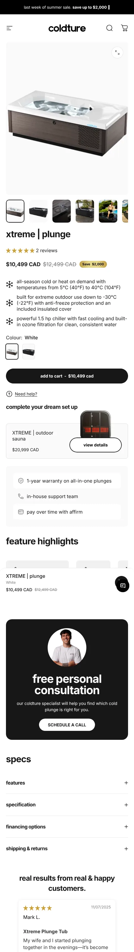 Coldture Wellness — XTREME | plunge mobile