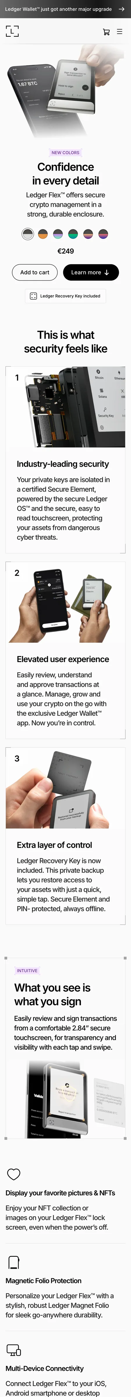 Ledger — Flex — intuitive touchscreen hardware signer mobile